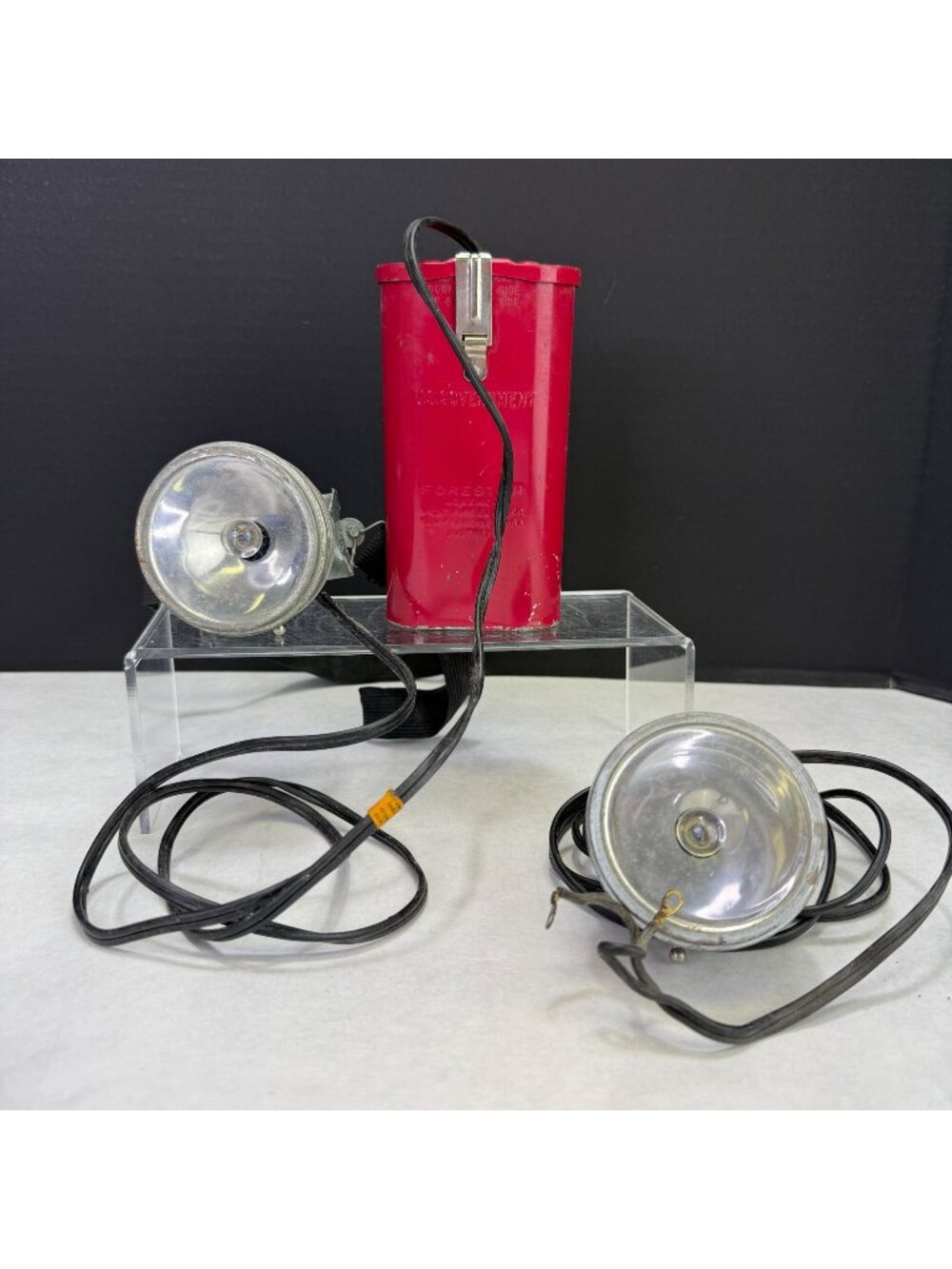 Vintage US Government Forester Lamp with Extra Light Western Fire Equipment